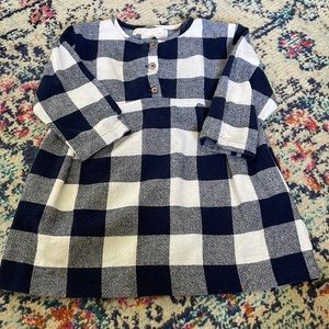 Zara Girls Navy Buffalo check tunic top